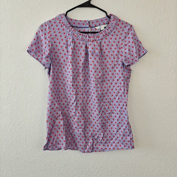 Boden Womens US 4 / UK 8 Carey Polka Dot Silk Blend Pleated Top FB - Picture 2 of 9